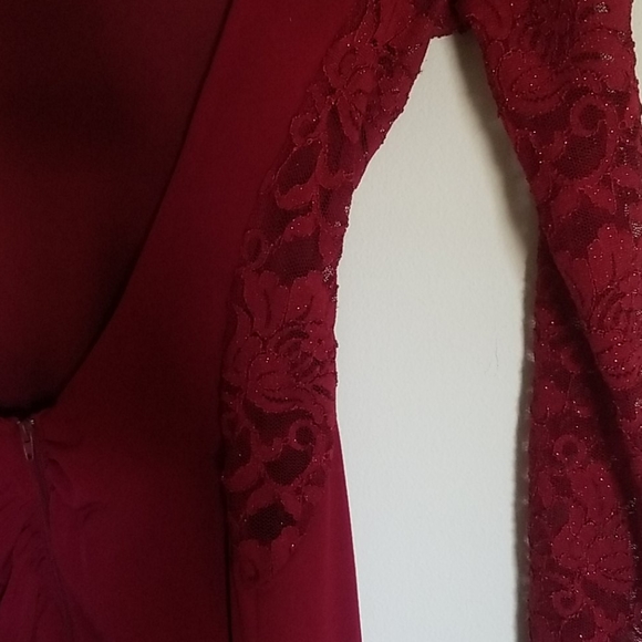 Sequin Heart Lace Long Length Formal Dress - Picture 6 of 8